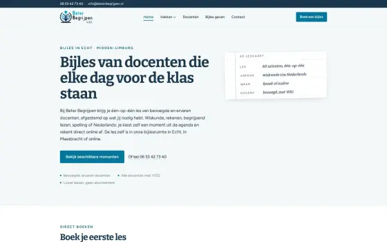 De website van Beter Begrijpen, gebouwd door Vimonto