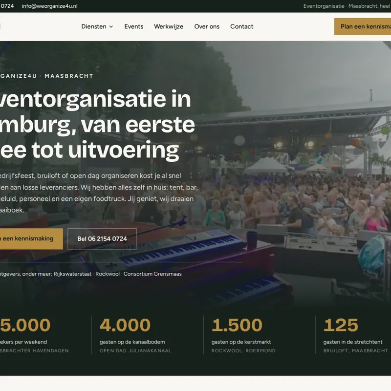 Het logo van WeOrganize4U, klant van Vimonto